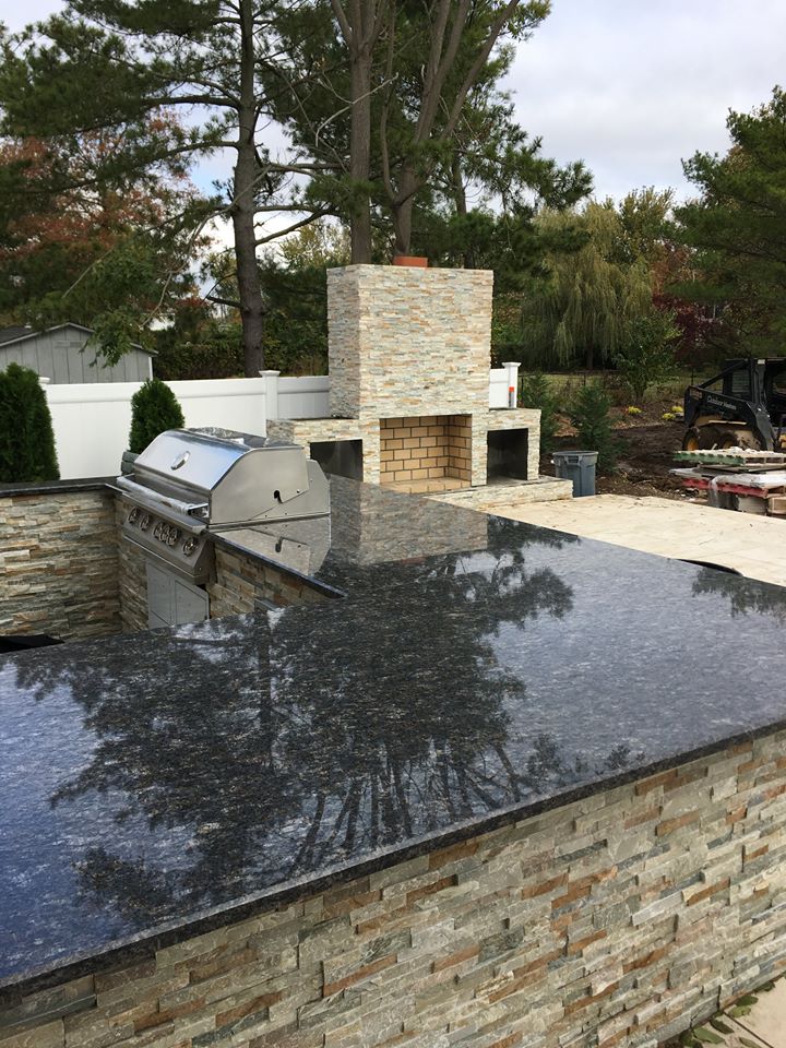 out door barbeque granite Countertops black 2 NY Quartz and Granite Long Island